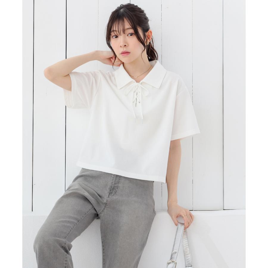 ローズプリント グレースショートトップス【S】新品、未開封 Honeys（ハニーズ） トップス カットソー 半袖 レースアップ