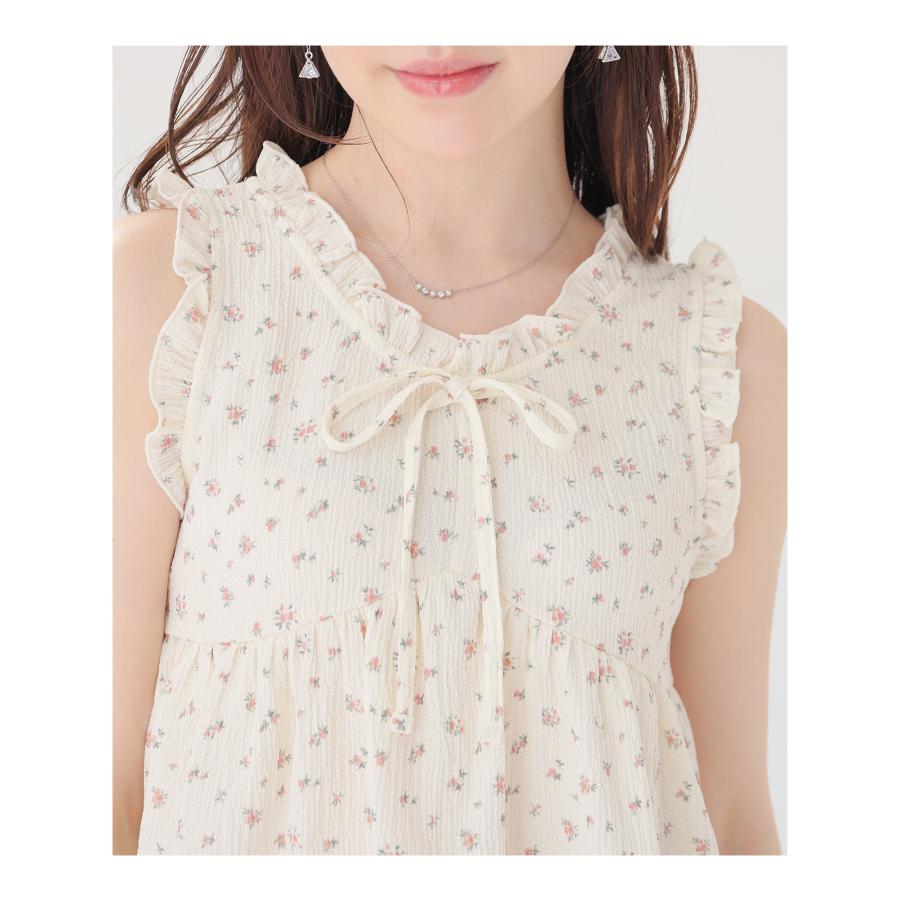 Honeys（ハニーズ） トップス カットソー ノースリーブ フリル 短め丈