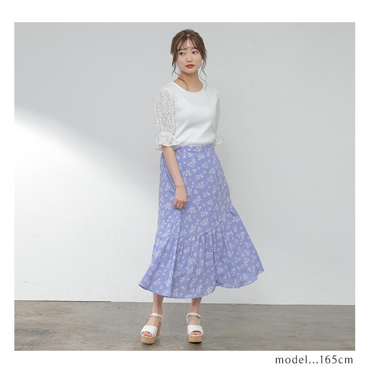 トップス カットソー 5分袖 キャンディースリーブ レース 透け感 フェミニン 無地 レディース 夏 Honeys ハニーズ 袖レーストップス ハニーズ Paypayモール店 通販 Paypayモール