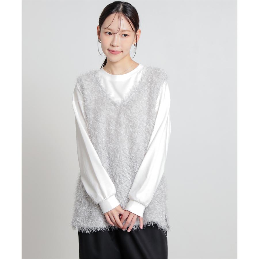 Honeys（ハニーズ） トップス ジレ カットソー ノースリーブ Vネック