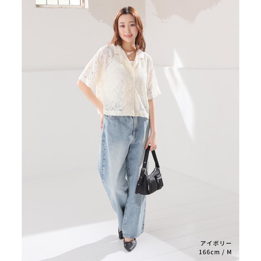 Honeys（ハニーズ） トップス シャツ カーディガン 半袖 総レース 花柄
