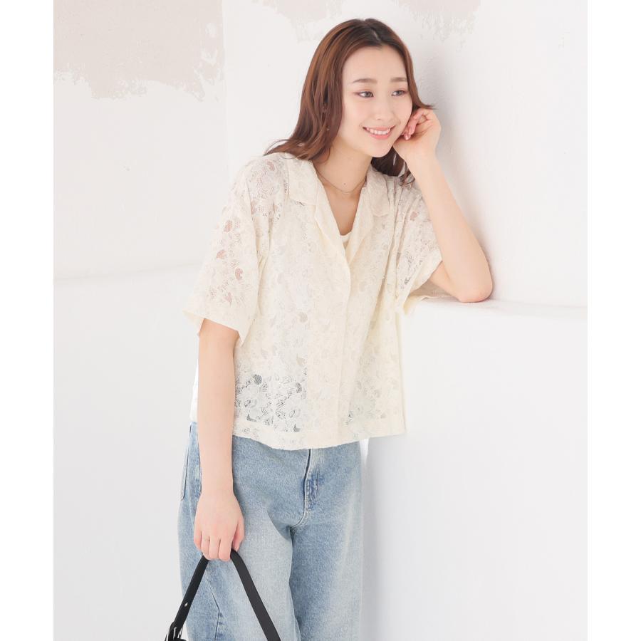Honeys（ハニーズ） トップス シャツ カーディガン 半袖 総レース 花柄