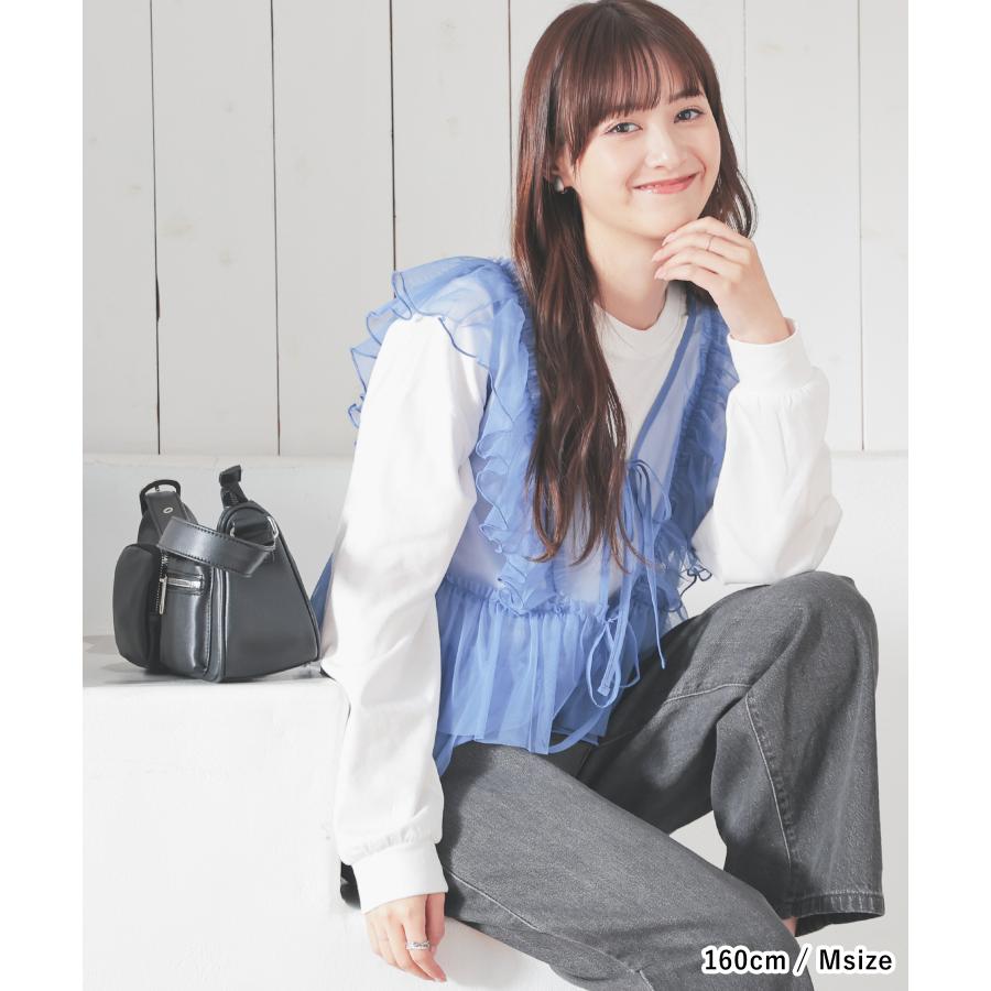h.HONEY タンクトップ カットソーフリルベスト ゴスロリ Honeys（ハニーズ） トップス カットソー ノースリーブ ベスト ジレ