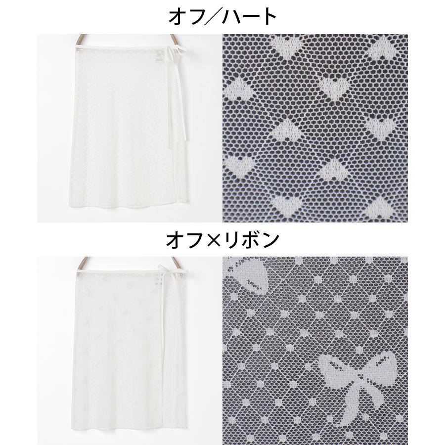 Honeys 巻きスカート レース ハート柄 リボン柄 花柄 透け感