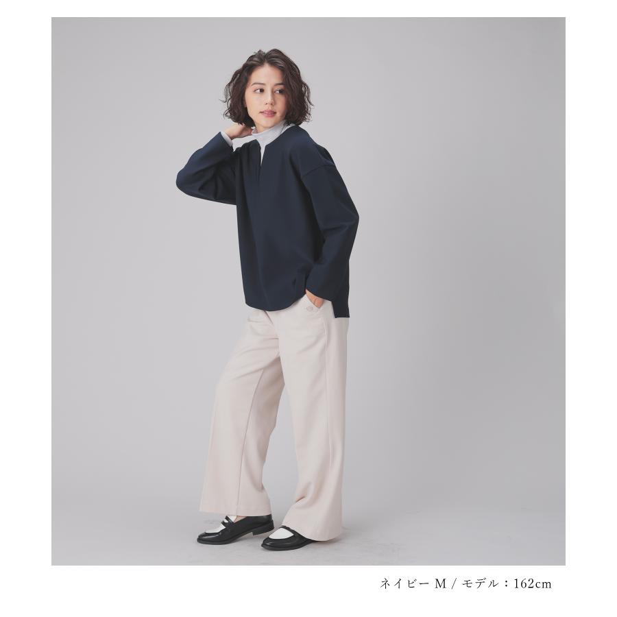Honeys（ハニーズ） カットソー 長袖 スリット ストレッチ くすみ