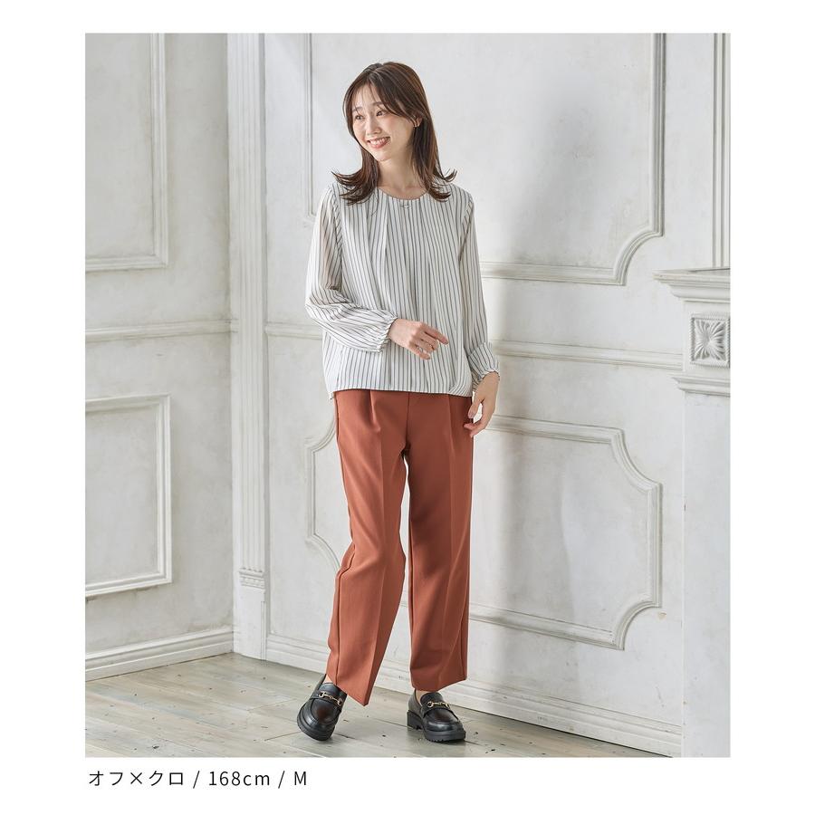 Honeys トップス ブラウス 長袖 長袖ブラウス オフィス きれいめ