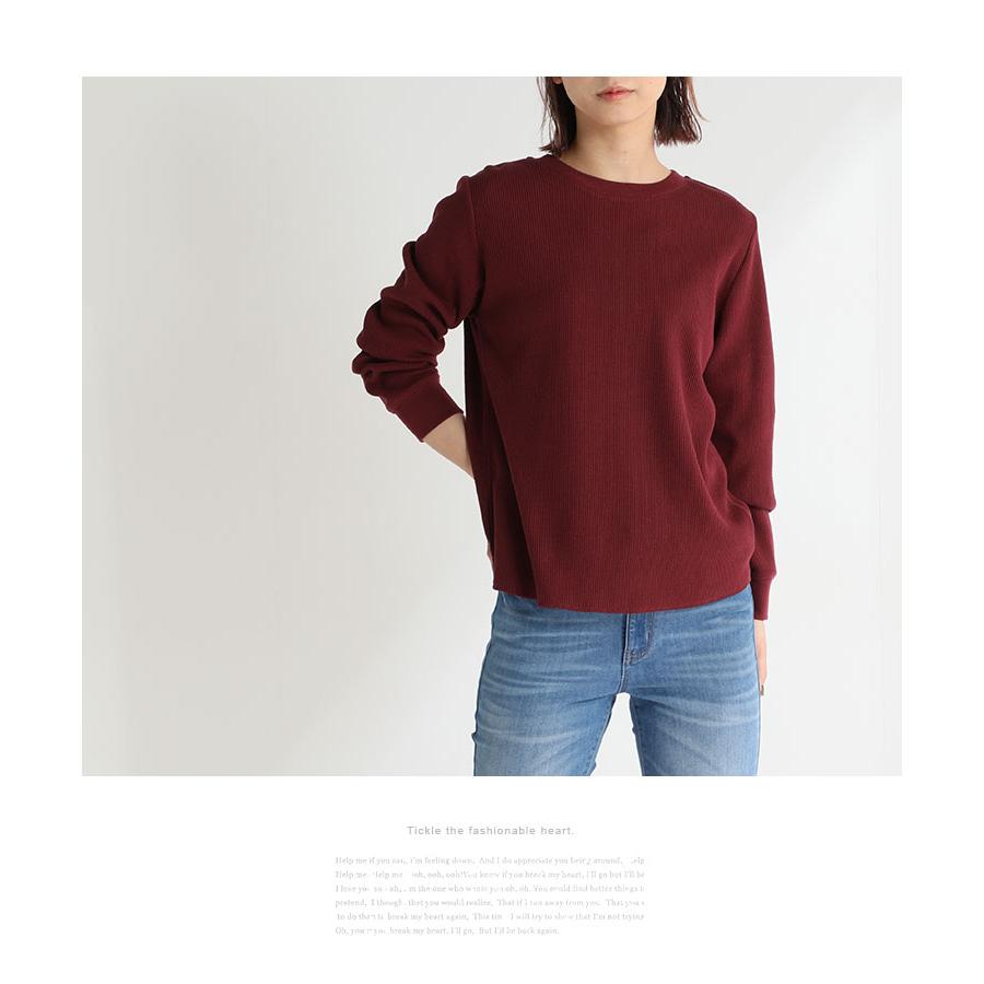 トップス Tシャツ レディース 長袖 無地 花柄 ボーダー 秋 冬 春 ワッフル Honeys ハニーズ ワッフルクルーネックｔ ハニーズ オンラインショップ 通販 Paypayモール