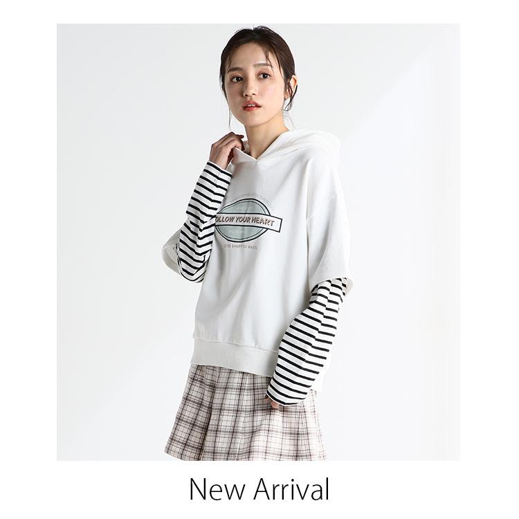 トップス パーカー 重ね着 長袖 おしゃれ ロゴ レイヤード レディース 冬 春 Sale Honeys ハニーズ みせかけパーカー ハニーズ オンラインショップ 通販 Paypayモール