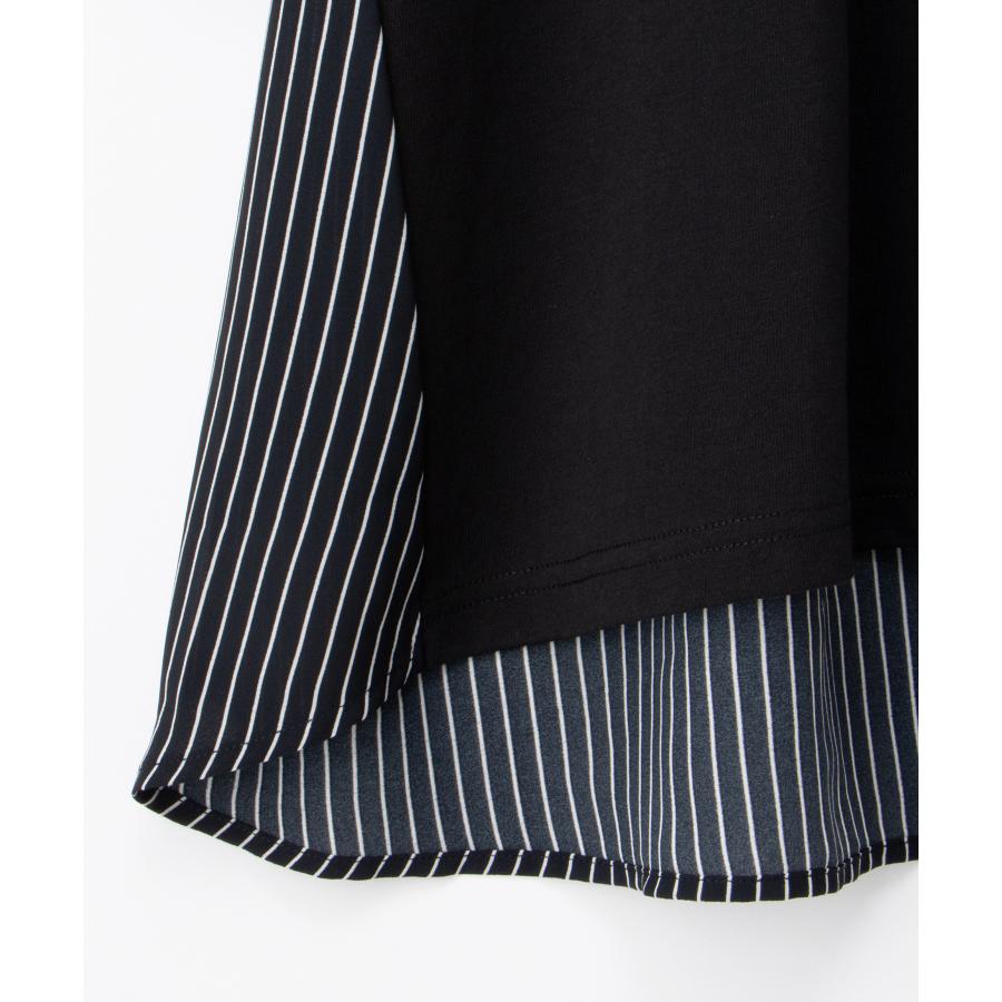 Honeys トップス カットソー チュニック 異素材使いチュニック