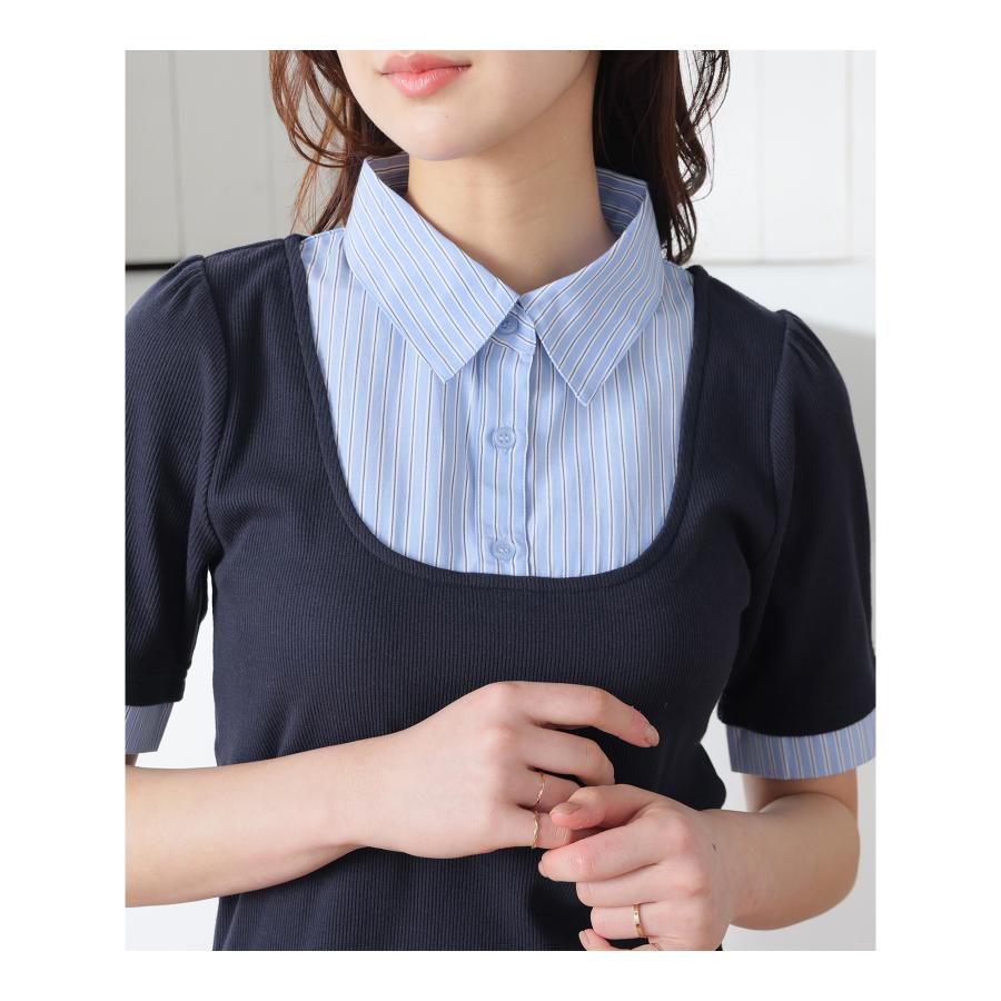 Honeys（ハニーズ） カットソー 半袖 レギュラーカラー ストレッチ