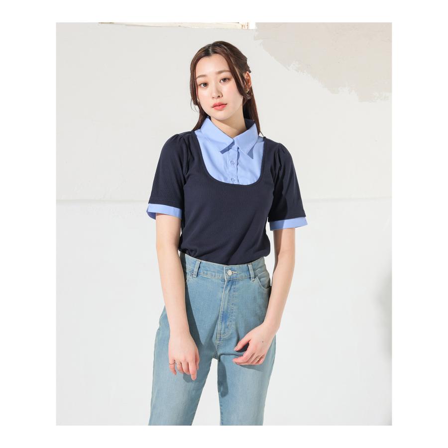 Honeys（ハニーズ） カットソー 半袖 レギュラーカラー ストレッチ
