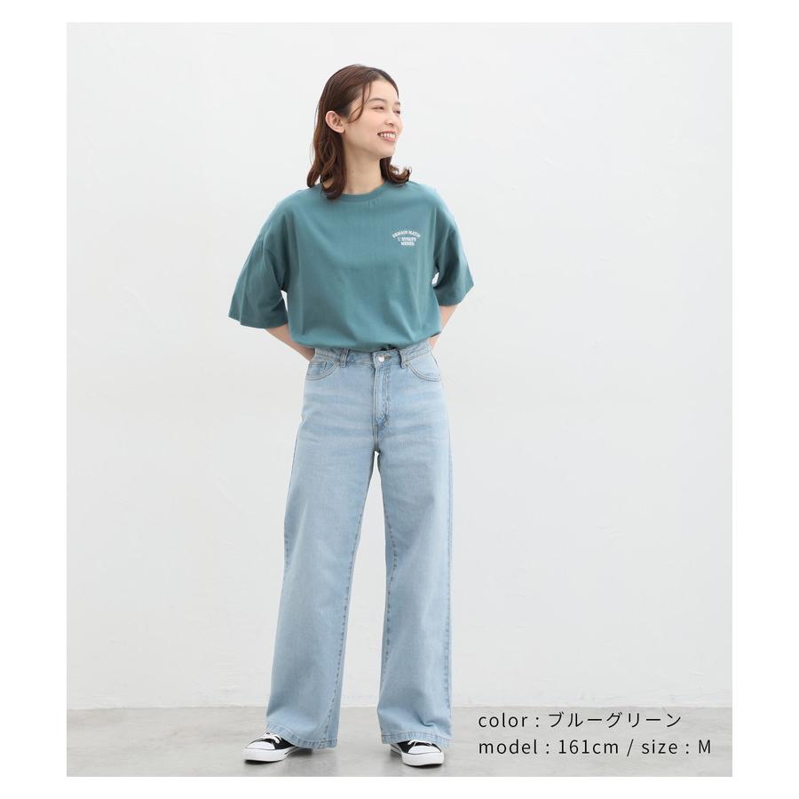 トップス Tシャツ ロゴT 半袖 オーバーサイズ UVカット 綿100％ カジュアル レディース 夏 Honeys ハニーズ 刺繍ロゴゆるＴシャツ｜honeys-online｜13