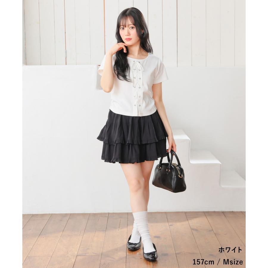 Honeys（ハニーズ） トップス カットソー 半袖 レースアップ
