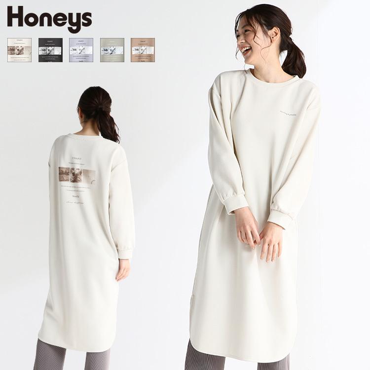 ワンピース ロング丈 マキシ丈 スウェットワンピース フォトプリント Sale セール Honeys ハニーズ フォトプリントワンピース ハニーズ Paypayモール店 通販 Paypayモール