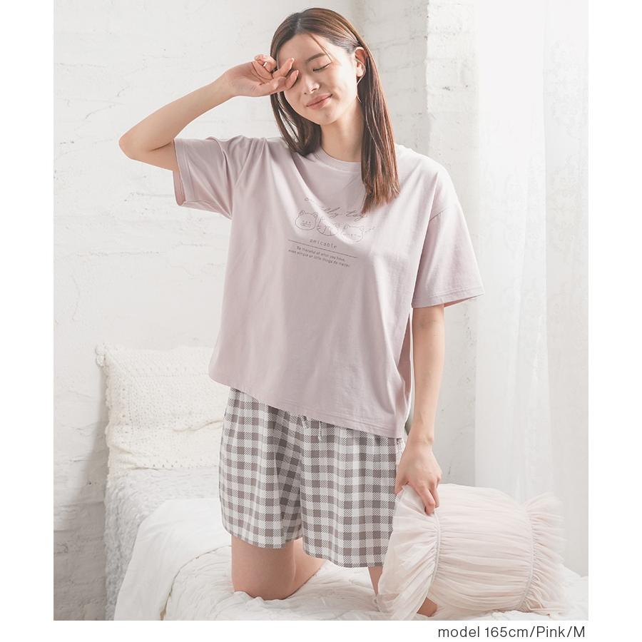 ルームウェア パジャマ 部屋着 半袖 Tシャツ ショートパンツ レディース 夏 Honeys ハニーズ 動物プリントルームウェア（上下セット）｜honeys-online｜12