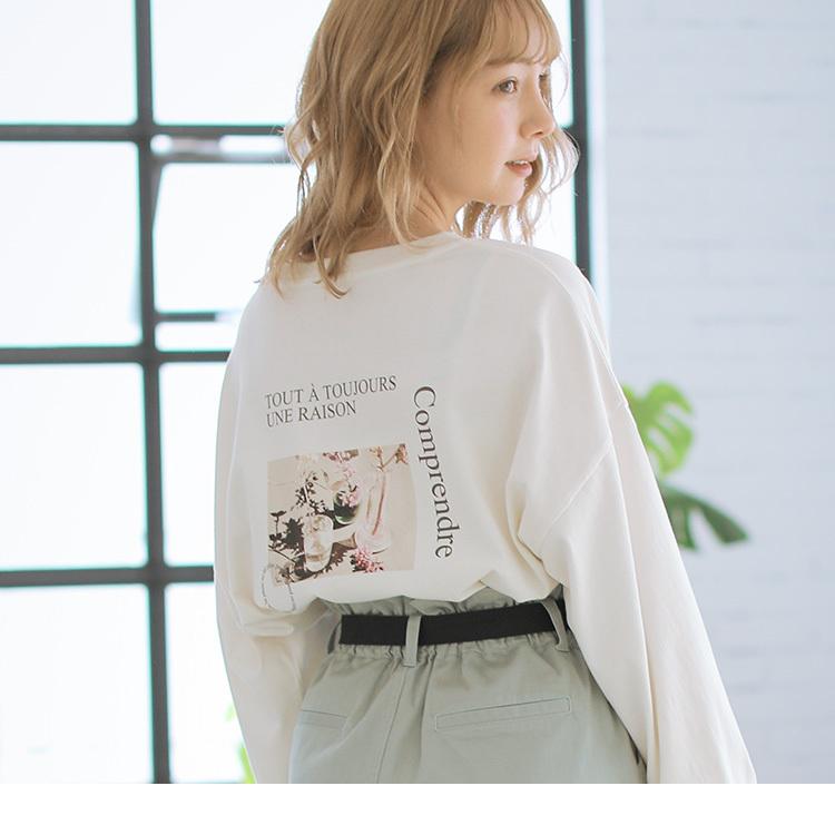 Tシャツ ロンt カットソー レディース 長袖 綿100 プリント おしゃれ インナー 春 Honeys ハニーズ フォトプリントｔシャツ ハニーズ オンラインショップ 通販 Paypayモール