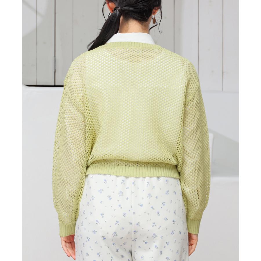Honeys（ハニーズ） トップス セーター 長袖 メッシュ編み ショート丈