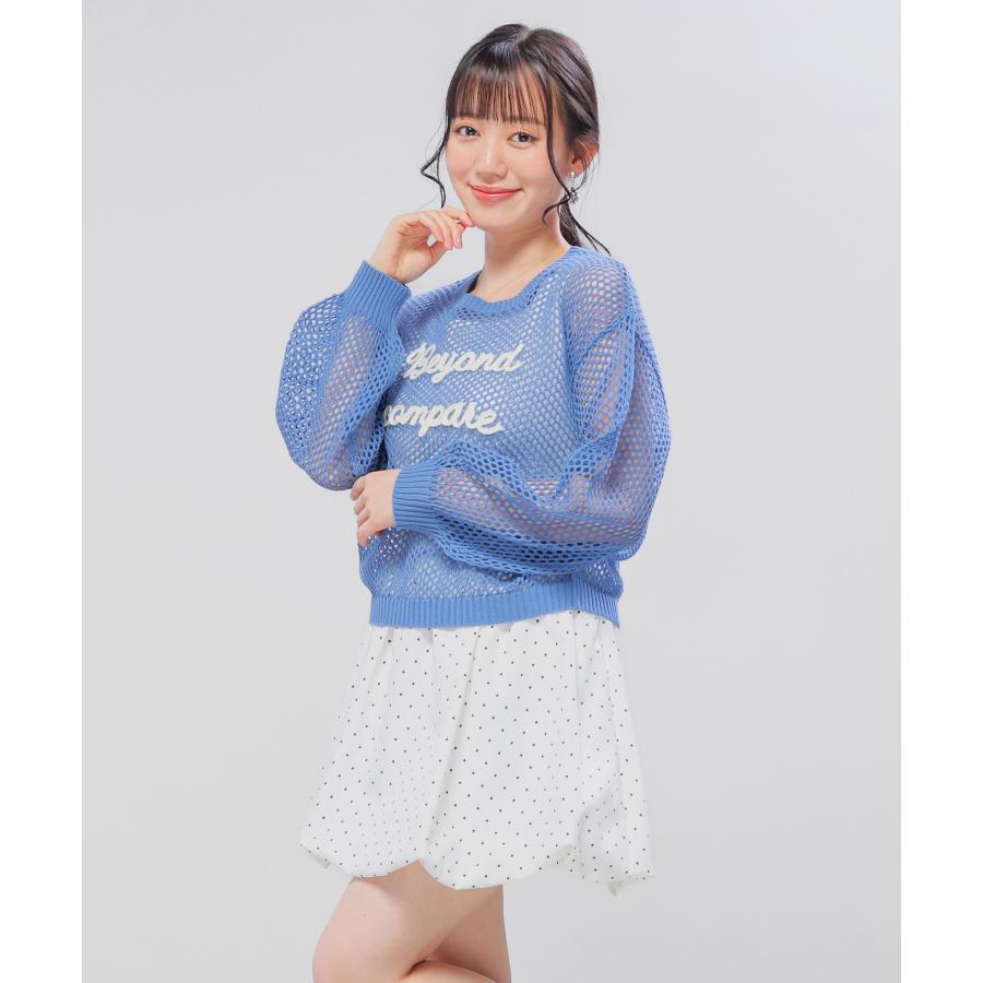Honeys（ハニーズ） トップス セーター 長袖 メッシュ編み ショート丈