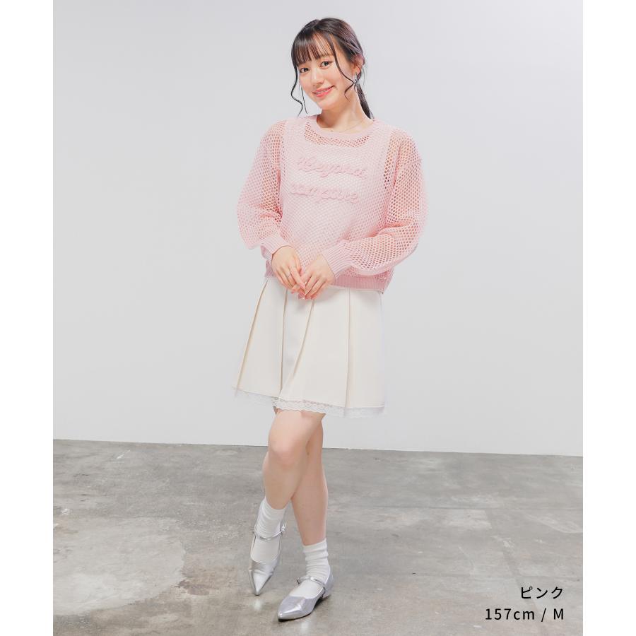 Honeys（ハニーズ） トップス ニット セーター 長袖 メッシュ編み