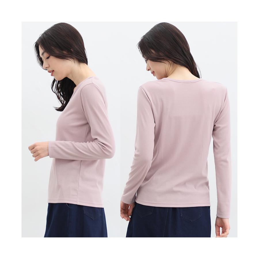 Honeys（ハニーズ） カットソー トップス 長袖 Vネック インナー リブ