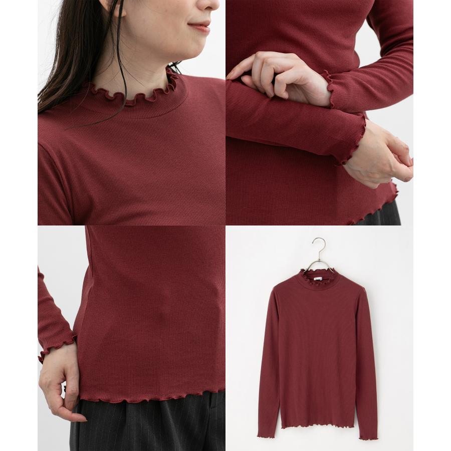 トップス カットソー 長袖 Tシャツ ロンＴ 長袖Tシャツ ハイネック 小顔効果 レディース Honeys ハニーズ メローハイネックＴシャツ | Honeys | 24