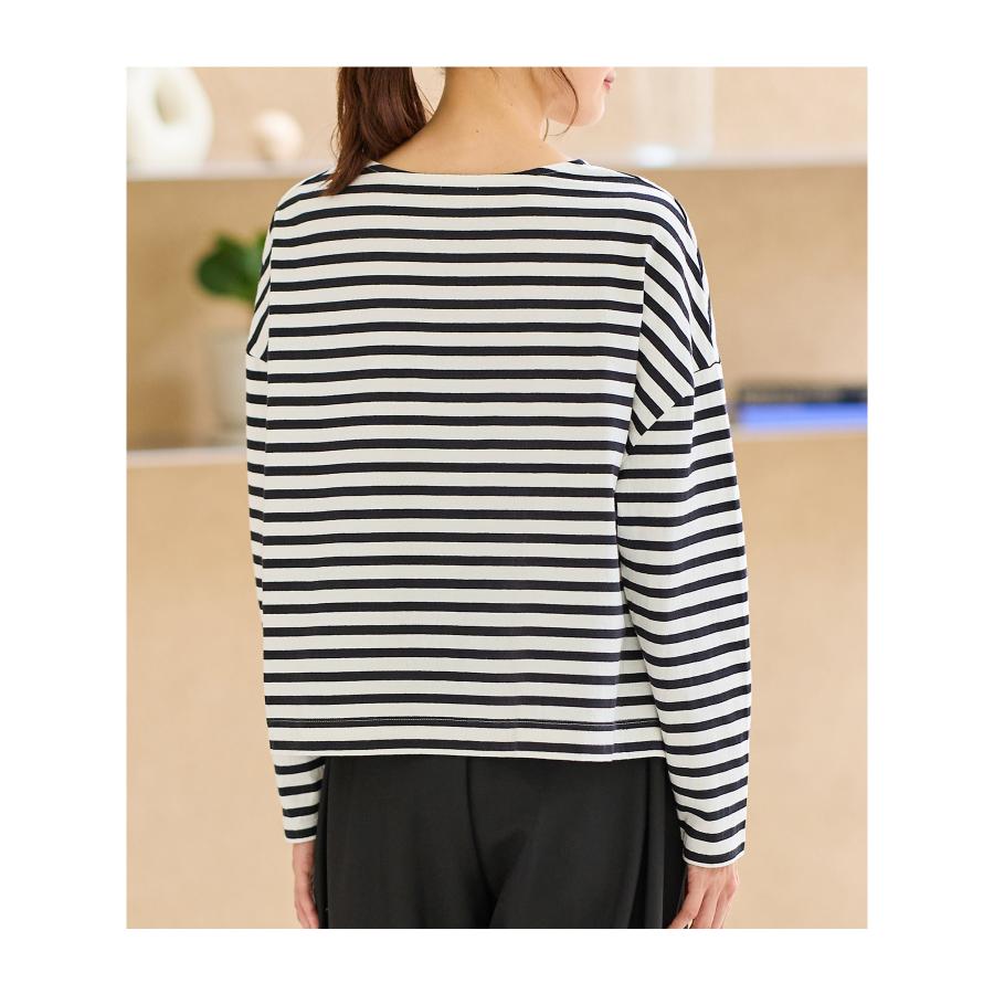 Tシャツ(長袖/七分) herlipto French Striped Top Tuck Sleeve French Stripe Top