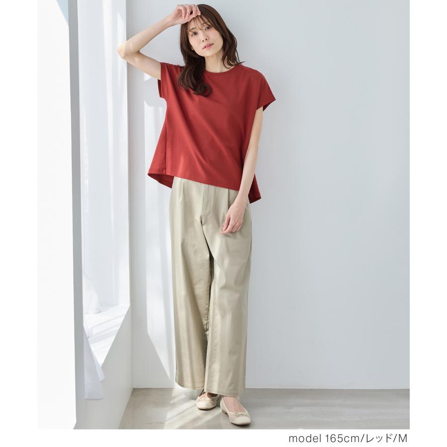 レディース トップス カットソー 新品 赤 赤ティシャツ Tシャツ 半袖 夏服 Re:EDIT（リエディ） トップス Tシャツ クロップド丈 半袖 カットソー