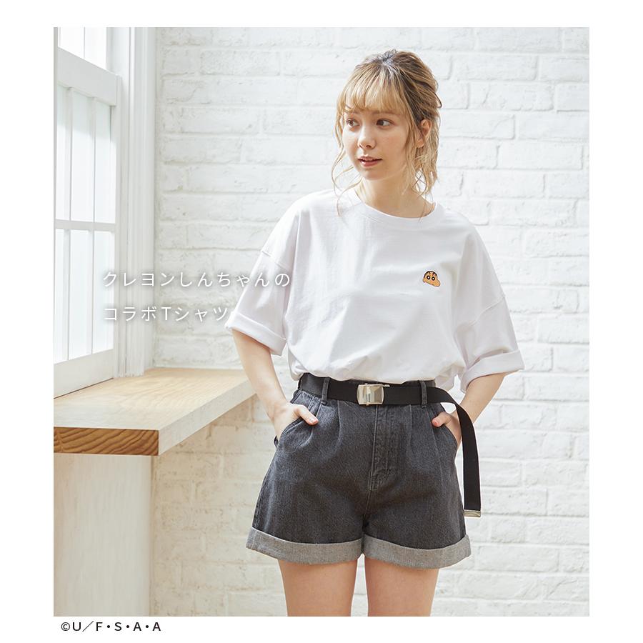 トップス Tシャツ 半袖 ワンポイント 刺繍 綿 コットン ゆったり おしゃれ レディース 夏 Honeys ハニーズ クレヨンしんちゃんｔ ハニーズ オンラインショップ 通販 Paypayモール