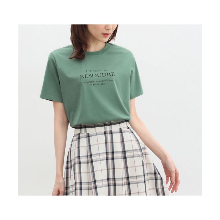 トップス Tシャツ ロゴT 半袖 ロゴ 綿混 接触冷感 UVカット 白 黒 大人カジュアル レディース 夏 Honeys ハニーズ ロゴプリントＴシャツ｜honeys-online｜17