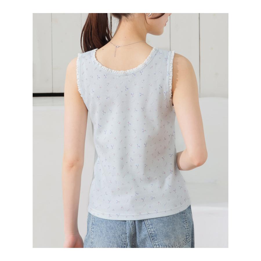 Honeys（ハニーズ） トップス タンクトップ UVカット レース付き 無地
