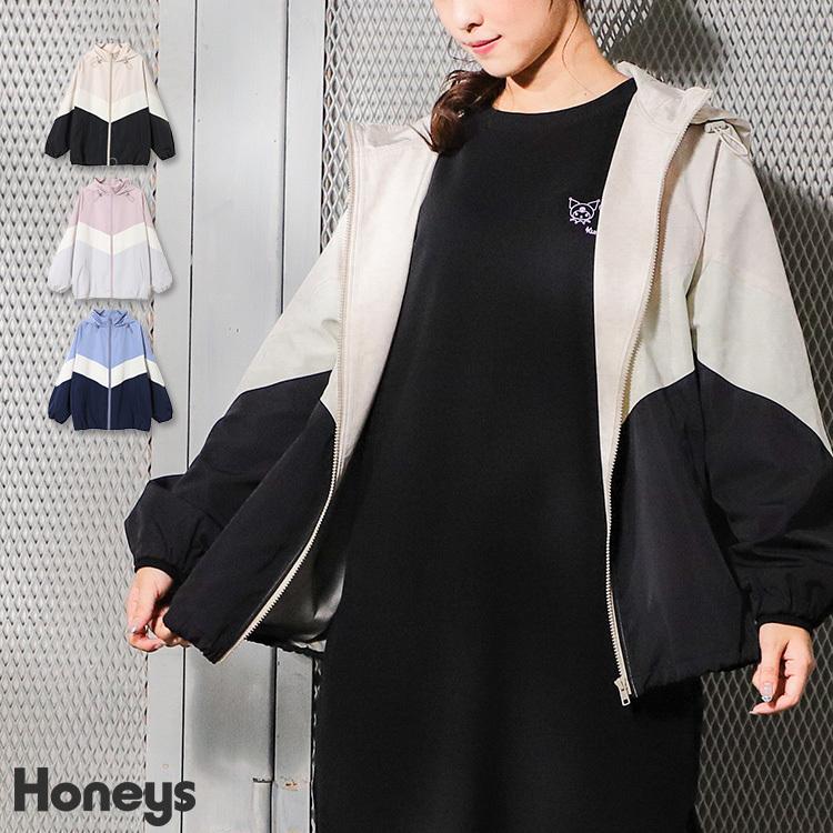 ブルゾン フード 配色 オーバーサイズ ゆったり スポーティー おしゃれ レディース 秋 冬 Honeys ハニーズ 配色切替ブルゾン ハニーズ Paypayモール店 通販 Paypayモール