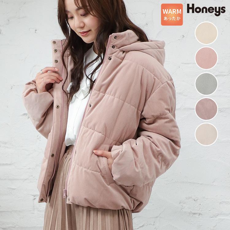 アウター ジャケット コート フード 中綿 あったか レディース 冬 Honeys ハニーズ コーデュロイジャケット ハニーズ Yahoo 店 通販 Yahoo ショッピング