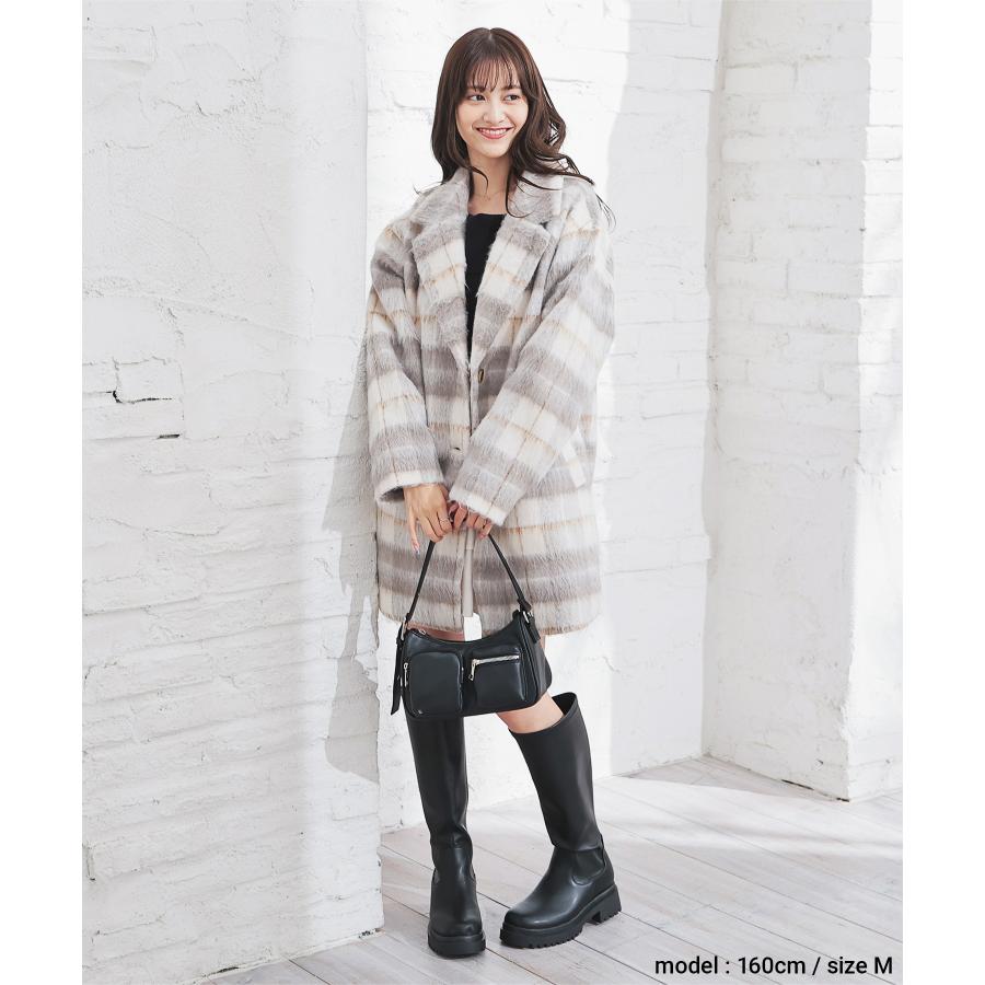 25AW◆リナシメント◆素敵グレー！活躍”定番人気のボンディング素材ハーフコート 25AW◇リナシメント◇素敵グレー！活躍”定番人気のボンディング素材