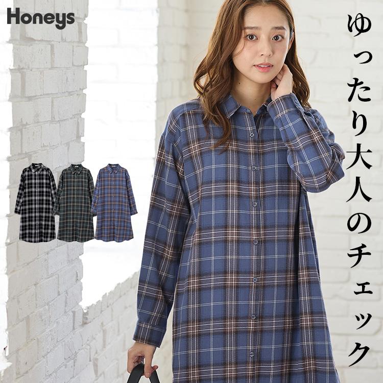 Honeys（ハニーズ） ワンピース シャツワンピース 長袖 ロング丈