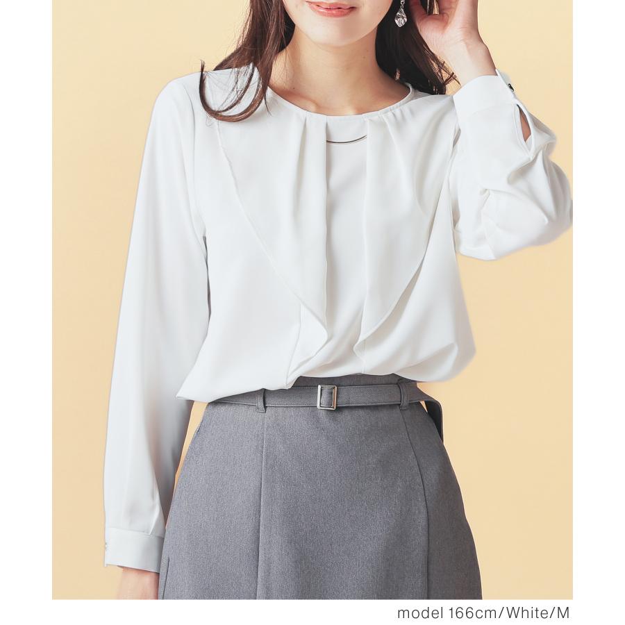 Honeys（ハニーズ） トップス 長袖 アクセサリー付き ラッフルフリル
