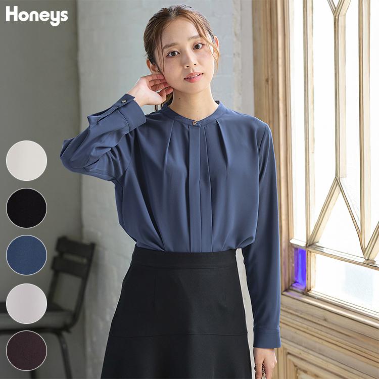 Honeys（ハニーズ） トップス ブラウス 長袖 大きいサイズ オフィス