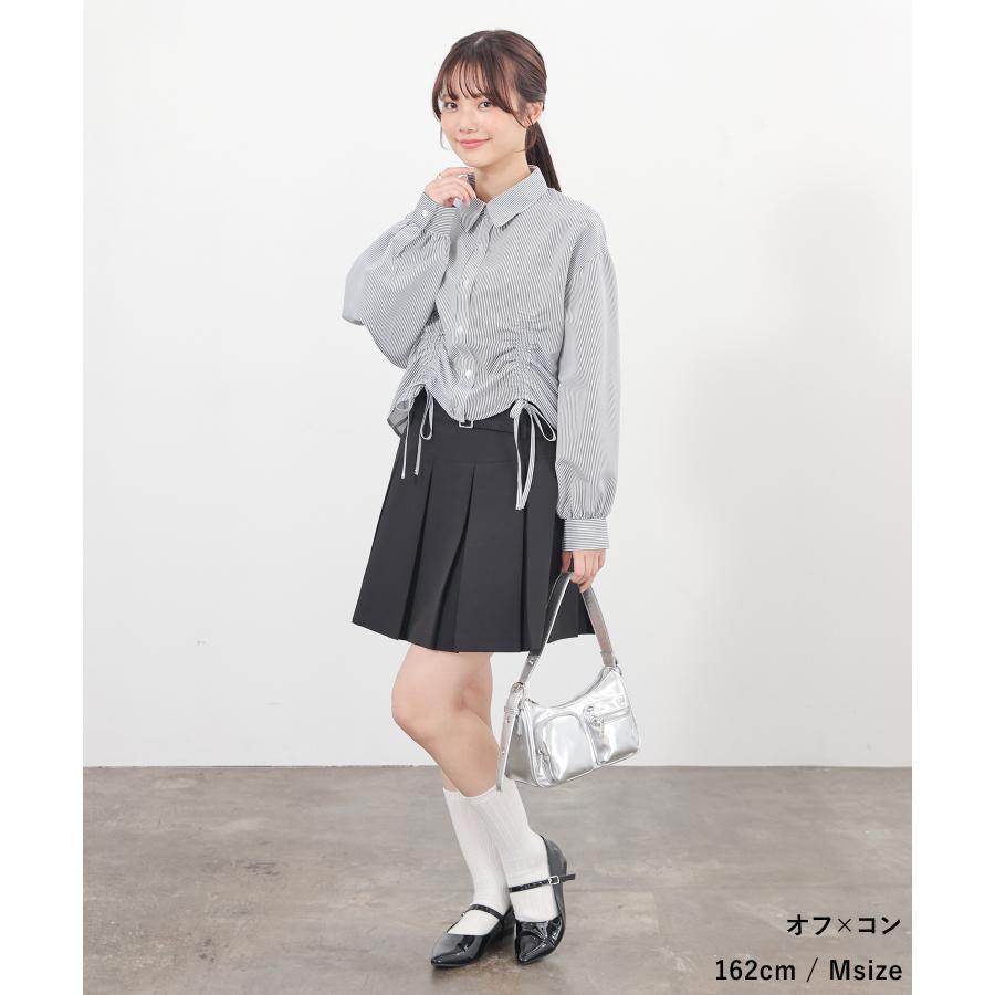 Honeys（ハニーズ） トップス ブラウス 長袖 再生ポリエステル 無地