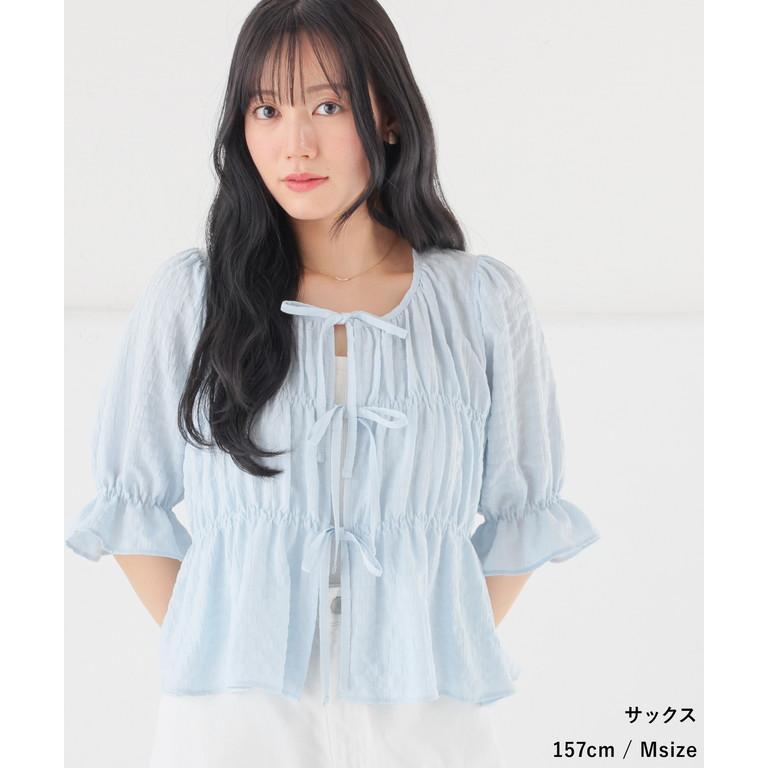 Honeys（ハニーズ） トップス リボン付き 再生ポリエステル