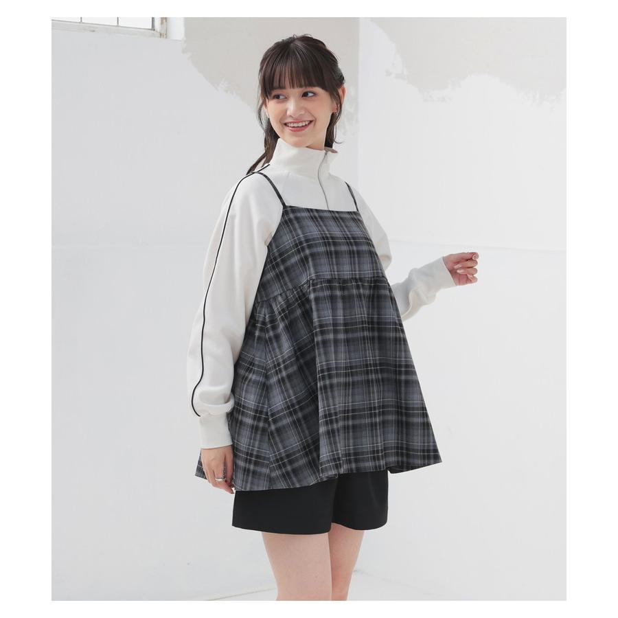 Honeys トップス ブラウス ノースリーブ チェック柄 ガーリー