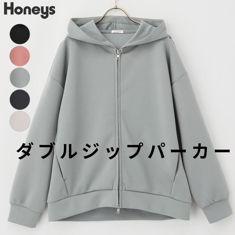Honeys トップス スウェット 長袖 パーカー ジップパーカー Honeys トップス スウェット 長袖 パーカー ジップパーカー