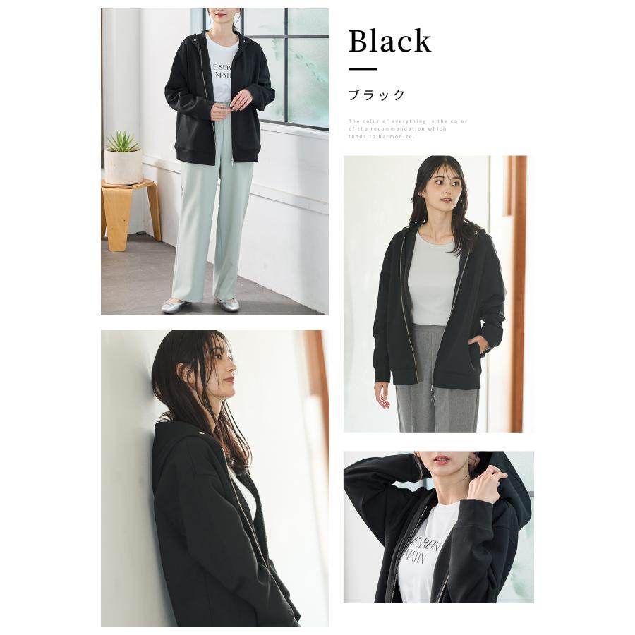 トップス スウェット 長袖 大きいサイズ パーカー ジップパーカー レディース Honeys ハニーズ 大人のゆるジップパーカー | Honeys | 19