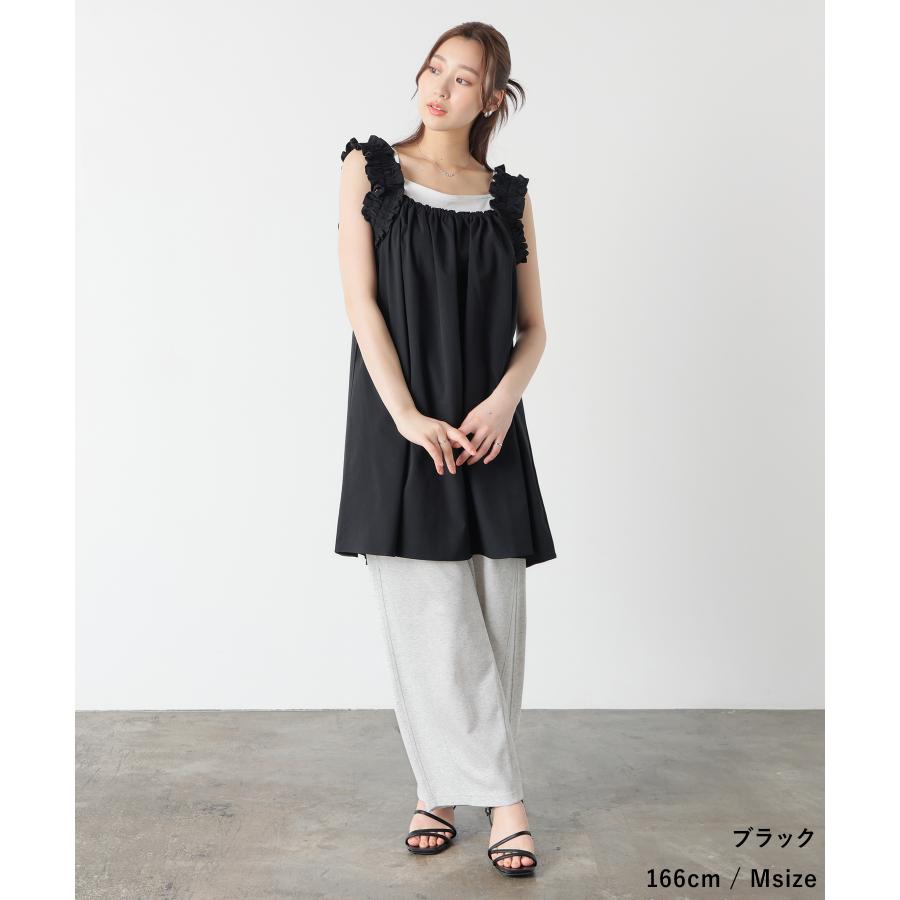 Honeys（ハニーズ） ワンピース ノースリーブ ミニ丈 フリル ギャザー