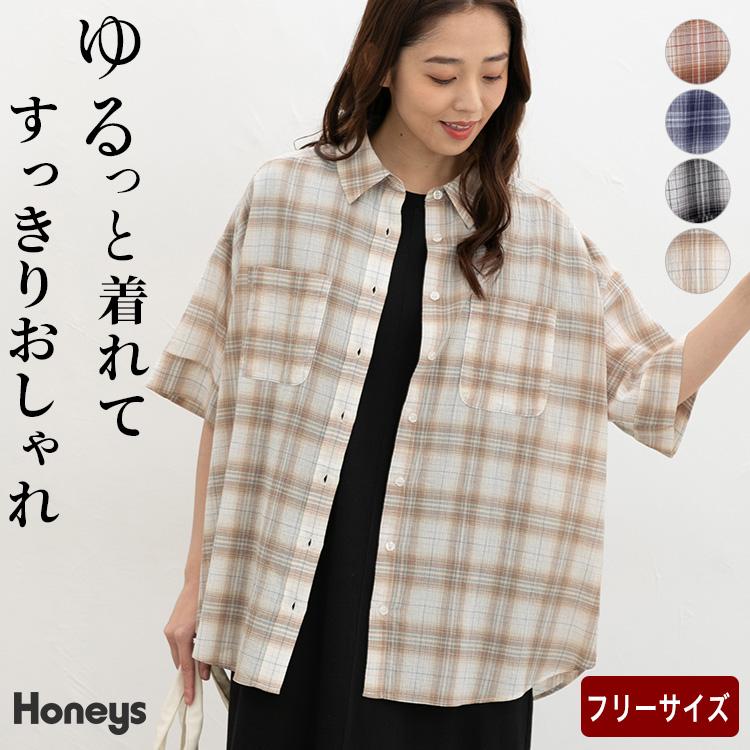 Honeys（ハニーズ） トップス シャツ ブラウス 半袖 チェック柄