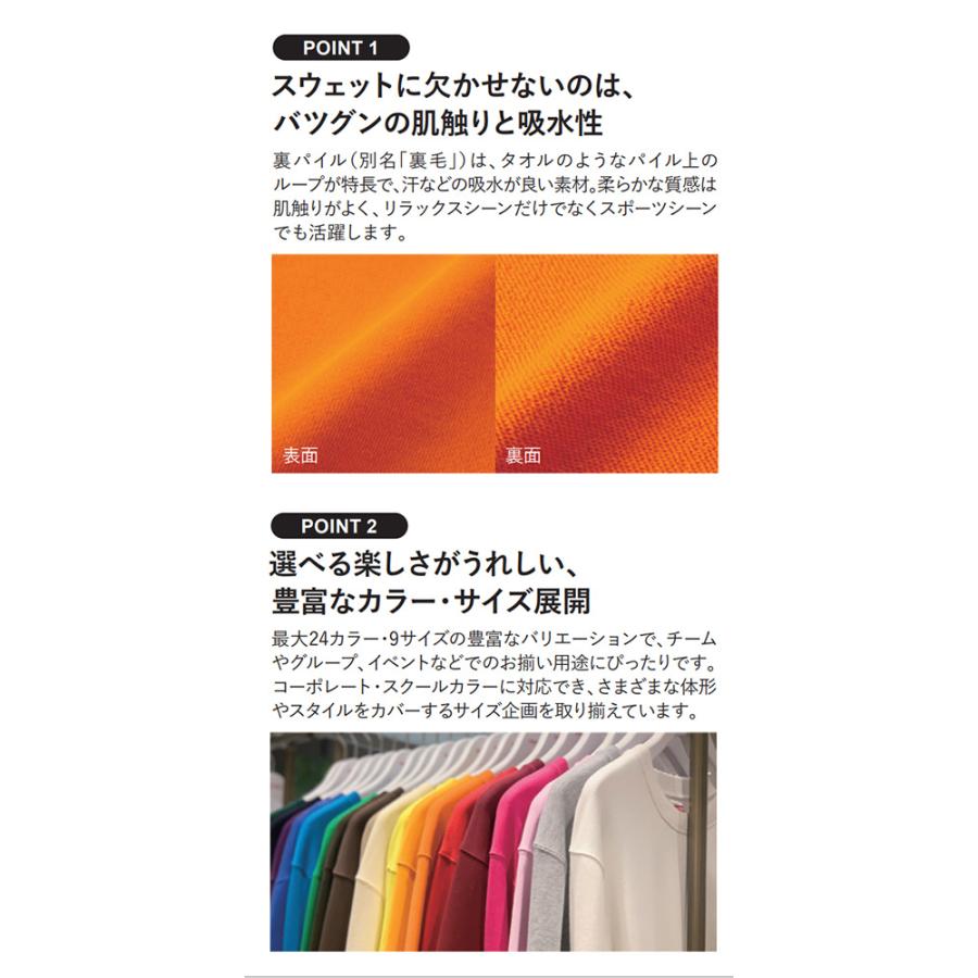 トレーナー スウェット メンズ レディース キッズ 厚手 クルーネック 裏パイル ユナイテッドアスレ 大人用 10.0オンス 5044|honeysmileys|04