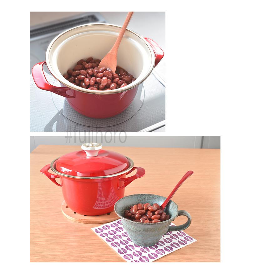 富士ホーロー ホーロー 琺瑯 両手鍋 16cm ココット EXシリーズ