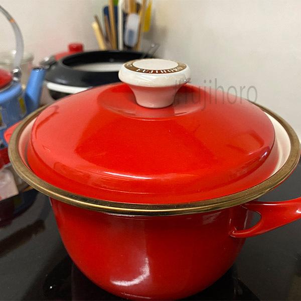 富士ホーロー ホーロー 琺瑯 両手鍋 16cm ココット EXシリーズ