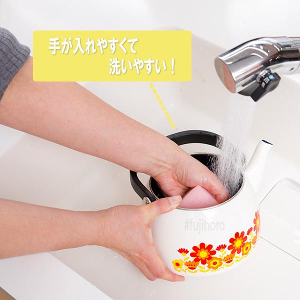 【限定品・未使用】富士ホーロー メモリーズ 花柄ケトル2.5L Memories 送料無料 富士ホーロー ケトル 2.5L ガラスフタ付き