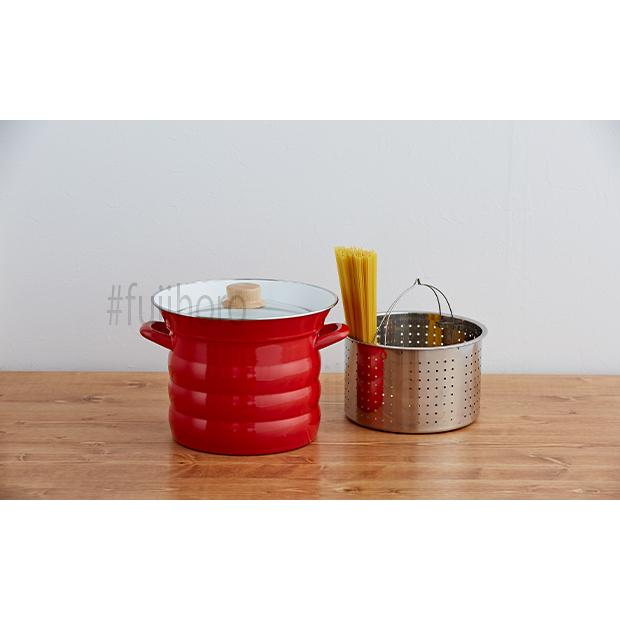 富士ホーロー ホーロー 琺瑯 両手鍋 20cm パスタポット おしゃれ