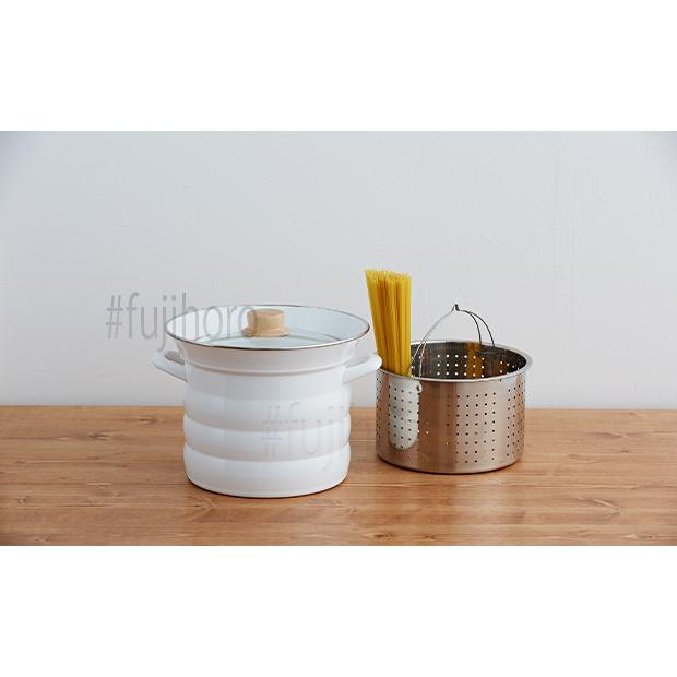 富士ホーロー ホーロー 琺瑯 両手鍋 20cm パスタポット おしゃれ