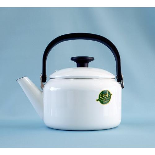 ホーロー 2.0L ケトル ホワイトリーフ Leaf やかん 純白 IH200V対応